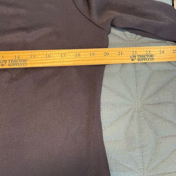 Exclusively Misook Top Womens S Navy Yellow Knit 3/4 Slv Tunic V Neck Sweater - Picture 8 of 10